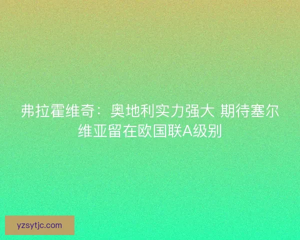 弗拉霍维奇:奥地利实力强大 期待塞尔维亚留在欧国联A级别 弗拉霍维奇:奥地利实力强大 期待塞尔维亚留在欧国联A级别