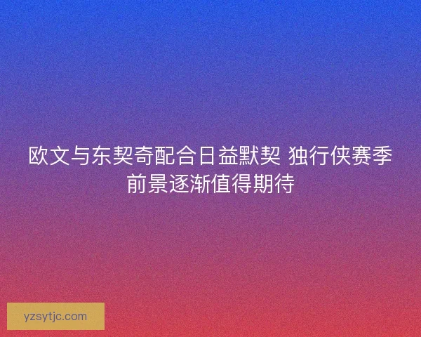 欧文与东契奇配合日益默契 独行侠赛季前景逐渐值得期待