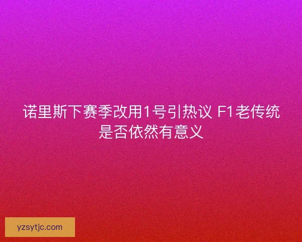 诺里斯下赛季改用1号引热议 F1老传统是否依然有意义